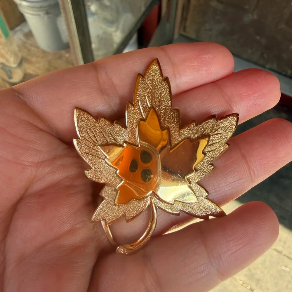 Vintage Monet Gold Maple Leaf Brooch